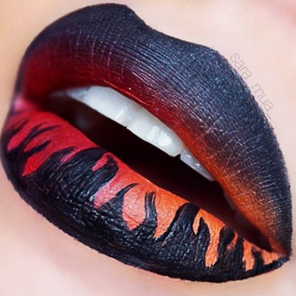 stripe aesthetics Black Lipstick Looks social ornament