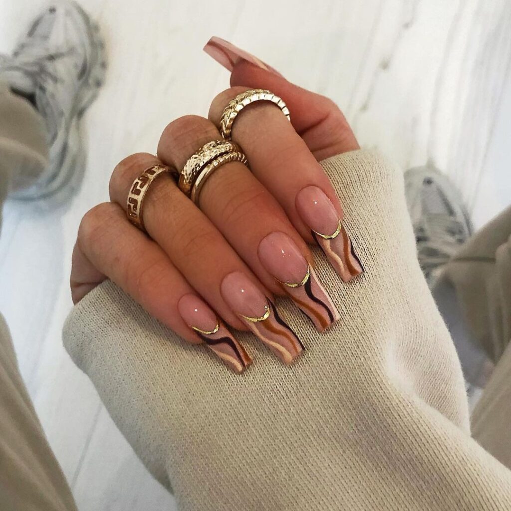 Different Shades of Brown Nails social ornament