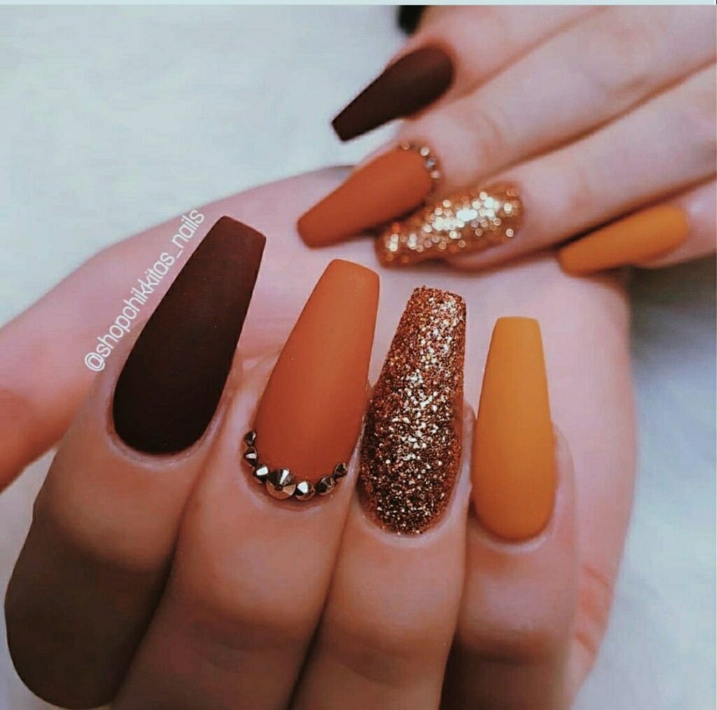 Different Shades of Brown Nails social ornament