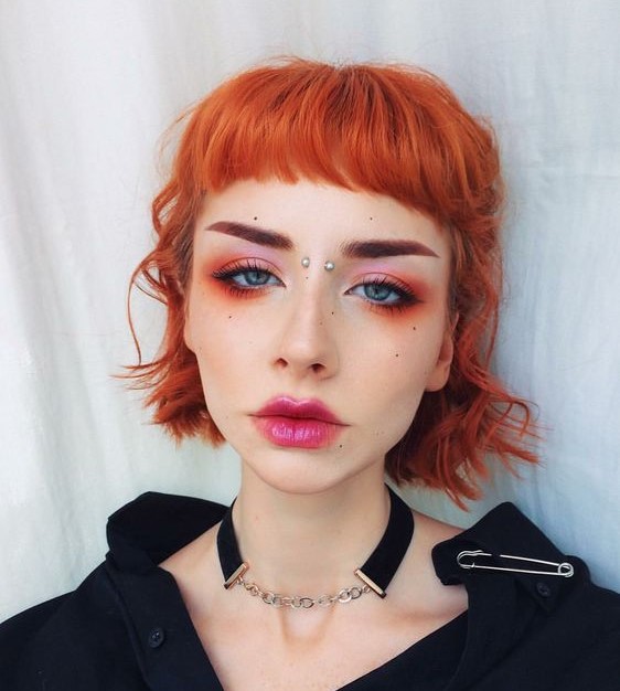 pink and orange eyeshadow