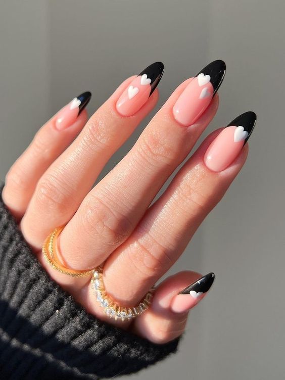 black heart nail designs