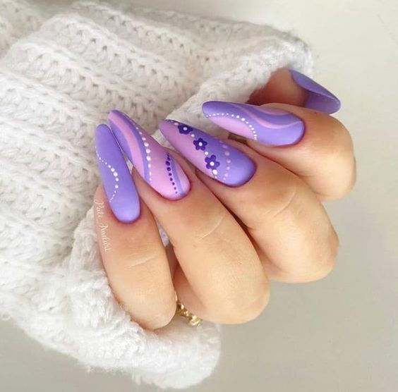 lavender purple ombre nails